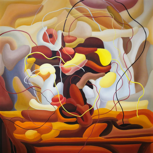 Zhang Zhiyong, Untitled No. 4 — Red Moon, oil on canvas, 2021