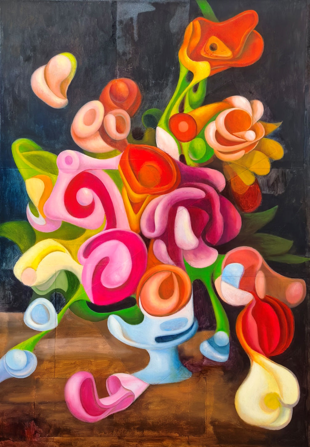 Zhang Zhiyong, Flower, Not Flower, oil on paper, 2025